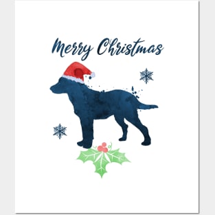 Merry Christmas Chesapeake Bay Retriever Art Posters and Art